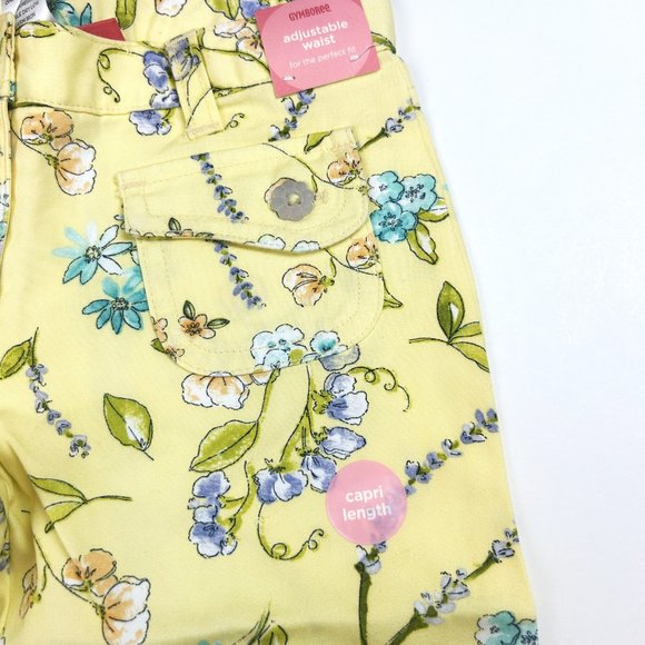 NWT Gymboree Girl Floral Print Capri Pant & Smocked Eyelet Trim Top Size 6 - Picture 3 of 8